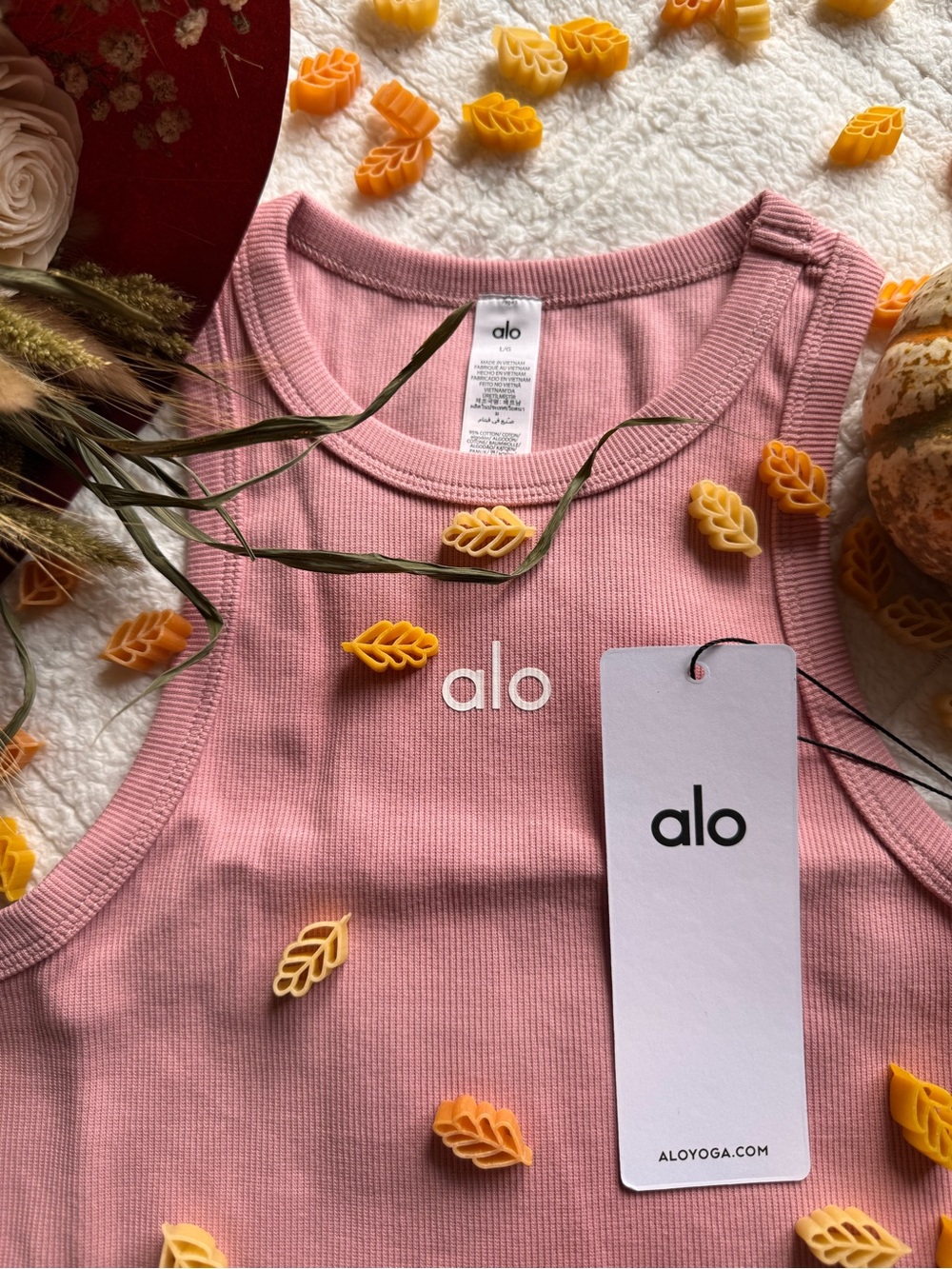 ALO Yoga Pink Ribbed Cropped Tank - Picture 5 of 5